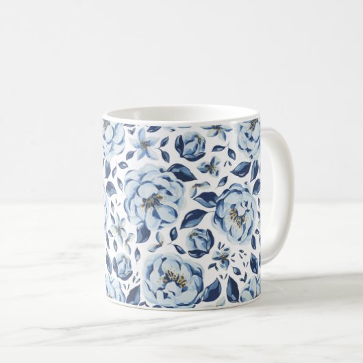 Blumenmuster Kaffeetasse (VorderseiteRechts)