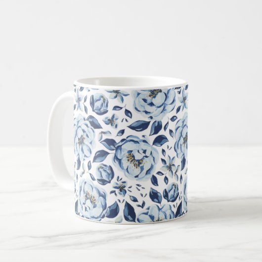 Blumenmuster Kaffeetasse (Vorderseite Links)