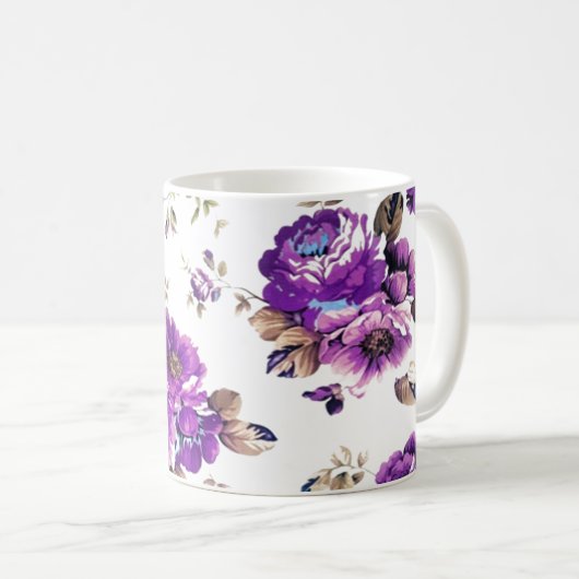Blumenmuster Kaffeetasse (VorderseiteRechts)
