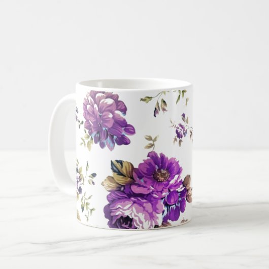 Blumenmuster Kaffeetasse (Vorderseite Links)