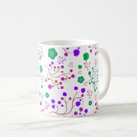 Blumenmuster Kaffeetasse (VorderseiteRechts)
