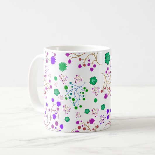 Blumenmuster Kaffeetasse (Vorderseite Links)