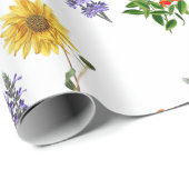 Blumenmuster Kardinal Blume Lavendel Sonnenblumenm Geschenkpapier (Rolleneckpunkt)