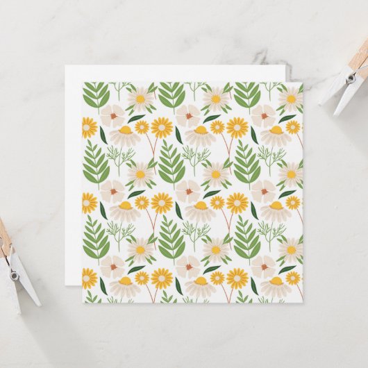 Blumenmuster Karte (Vorderseite/Rückseite Beispiel)