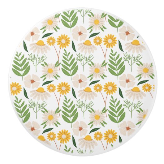 Blumenmuster Keramikknauf (Vorderseite)