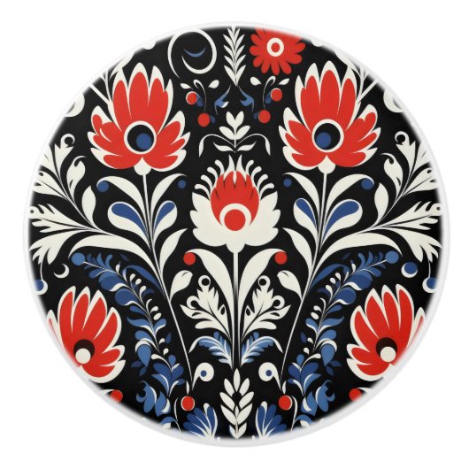 Blumenmuster Keramikknauf (Vorderseite)