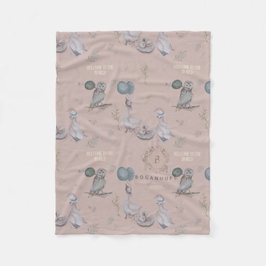 Blumenmuster Kinderzimmer Print Babydecke Fleecedecke (Vorderseite)
