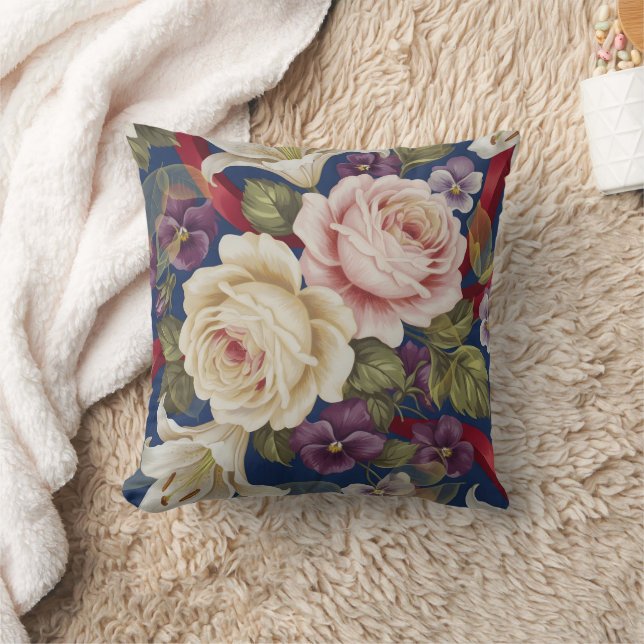 Blumenmuster Kissen (Decke)