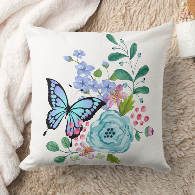 Blumenmuster Kissen (Decke)