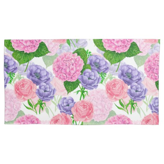 Blumenmuster Kissenbezug (Vorderseite-Links)