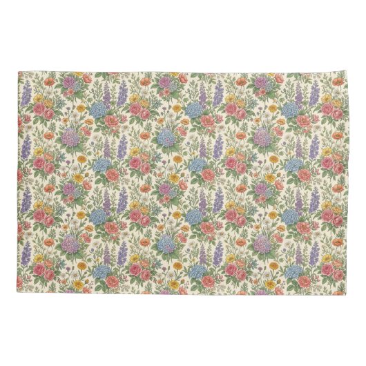 Blumenmuster Kissenbezug (Rückseite)