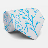 Blumenmuster klassischer Monoton Blue.A07 OfWhite Krawatte (Gerollt)
