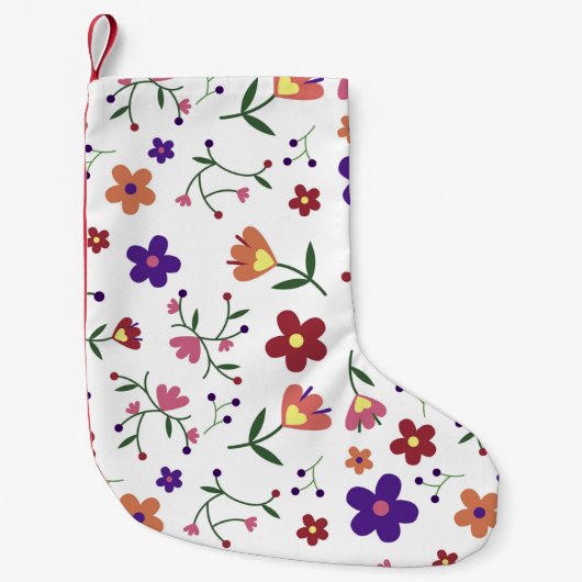 Blumenmuster- Kleiner Weihnachtsstrumpf (Vorderseite)