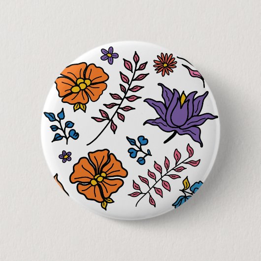 Blumenmuster-Knopf Button (Vorderseite)