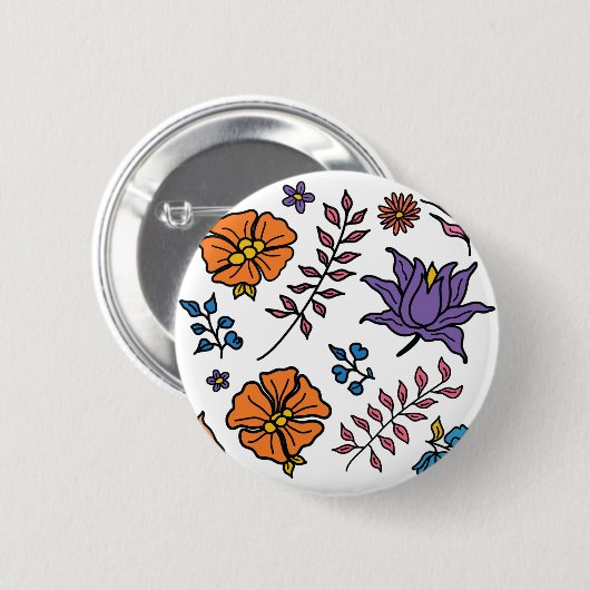 Blumenmuster-Knopf Button (Vorne & Hinten)
