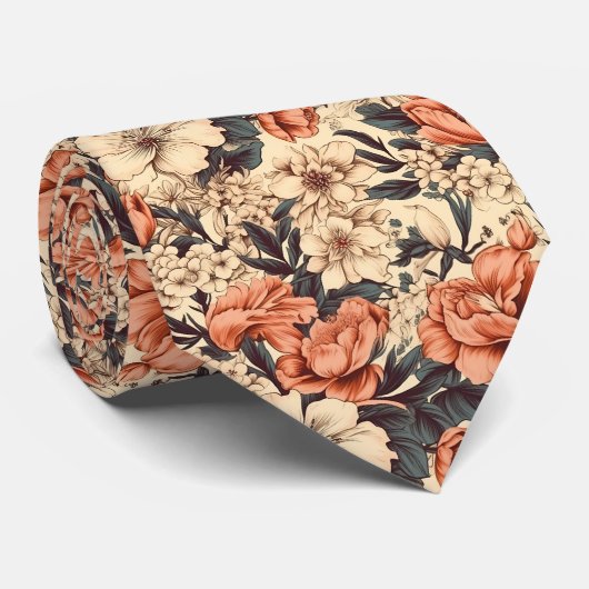 Blumenmuster Krawatte (Gerollt)
