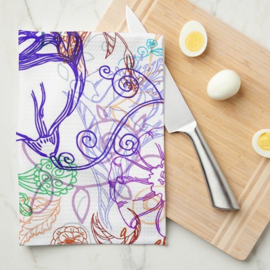 Blumenmuster Küchentuch (Viertel Falte)