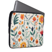 Blumenmuster-Laptop-Hülle mit lebendigem Orange Laptopschutzhülle (Vorne Rechts)