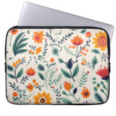 Blumenmuster-Laptop-Hülle mit lebendigem Orange Laptopschutzhülle (Vorderseite)