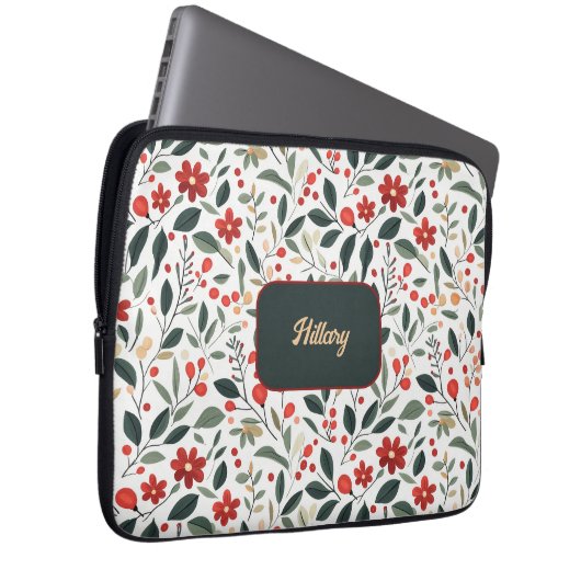 Blumenmuster Laptopschutzhülle (Vorne Rechts)