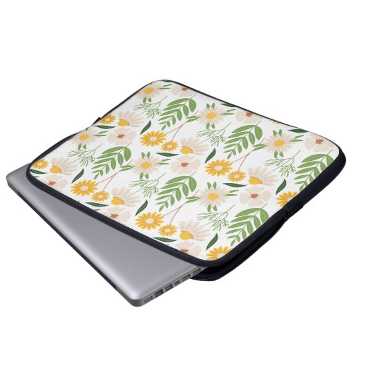 Blumenmuster Laptopschutzhülle (Vorne Knopf)