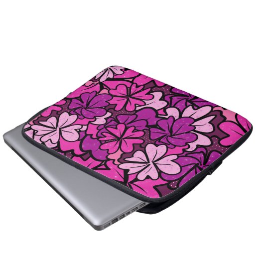 Blumenmuster Laptopschutzhülle (Vorne Knopf)