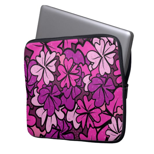 Blumenmuster Laptopschutzhülle (Vorderseite Links)