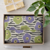 Blumenmuster Lavendel und Olivgrün Seidenpapier (Geschenk)