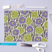 Blumenmuster Lavendel und Olivgrün Seidenpapier (Handwerk)