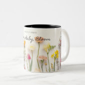 Blumenmuster Lebhafter Kaffee Zweifarbige Tasse (VorderseiteRechts)