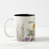 Blumenmuster Lebhafter Kaffee Zweifarbige Tasse (Links)