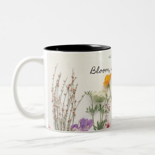 Blumenmuster Lebhafter Kaffee Zweifarbige Tasse (Links)