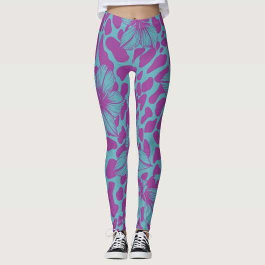 Blumenmuster Leggings (Vorderseite)