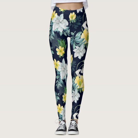 Blumenmuster Leggings (Vorderseite)