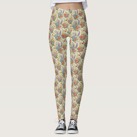 Blumenmuster Leggings (Vorderseite)