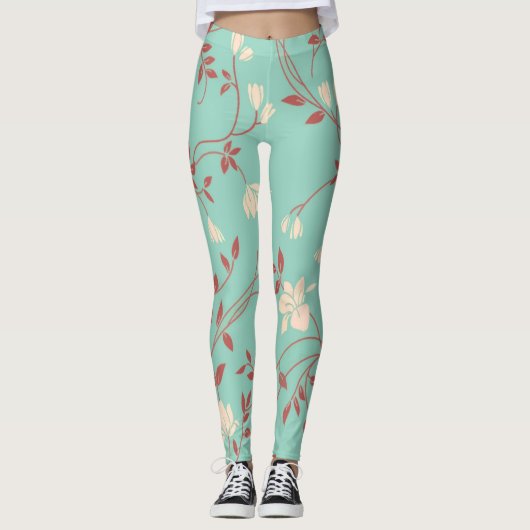Blumenmuster Leggings (Vorderseite)