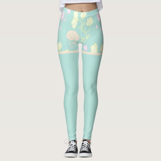 Blumenmuster Leggings (Vorderseite)