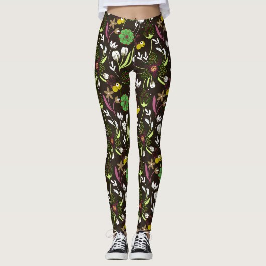 Blumenmuster Leggings (Vorderseite)