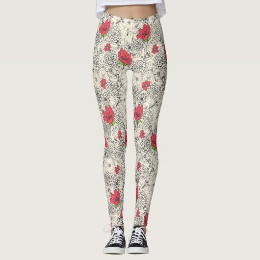 Blumenmuster Leggings (Vorderseite)