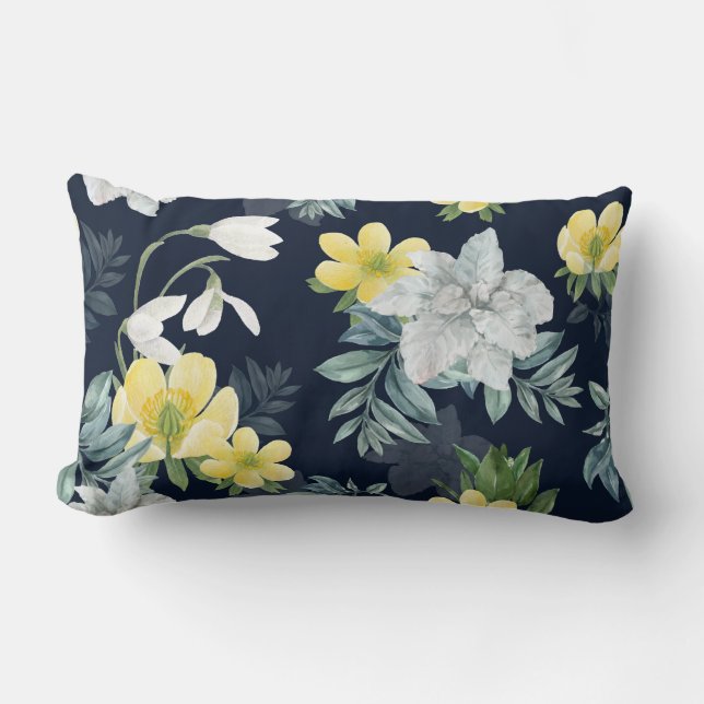 Blumenmuster Lendenkissen (Vorderseite)