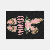 Blumenmuster Leopard Granna Hase Frohe Ostern Früh Fleecedecke (Vorderseite (Horizontal))