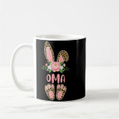 Blumenmuster Leopard Oma Hase Frohe Ostern Frühlin Kaffeetasse (Links)