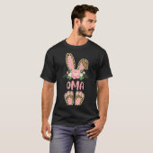 Blumenmuster Leopard Oma Hase frohe Ostern Frühlin T-Shirt (Vorne ganz)