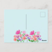 Blumenmuster-Lichtschalter Postkarte (Rückseite)