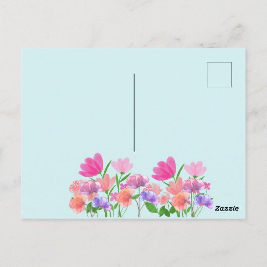 Blumenmuster-Lichtschalter Postkarte (Rückseite)