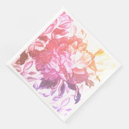 Blumenmuster, Liebe, Rosa Serviette (Ecke)