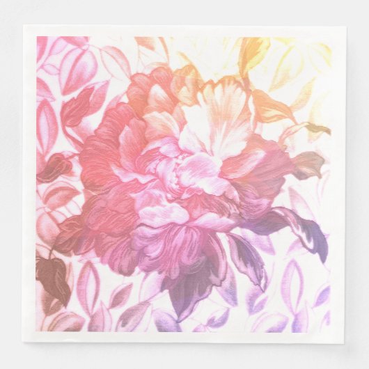 Blumenmuster, Liebe, Rosa Serviette (Vorderseite)