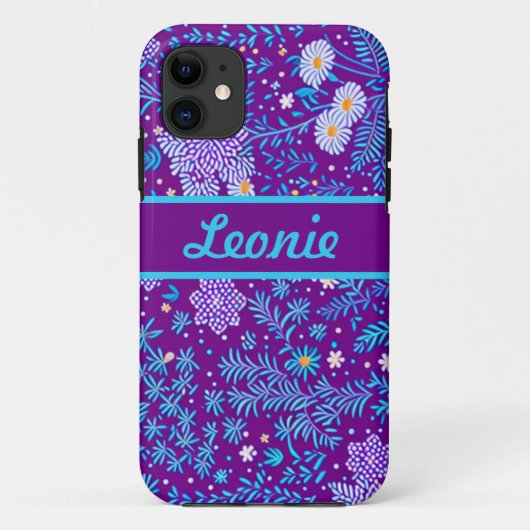Blumenmuster lila, türkise, pink Case-Mate iPhone hülle (Rückseite)
