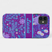 Blumenmuster lila, türkise, pink Case-Mate iPhone hülle (Rückseite (Horizontal))