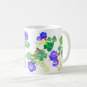 Blumenmuster lila und grüne Tasse (VorderseiteRechts)
